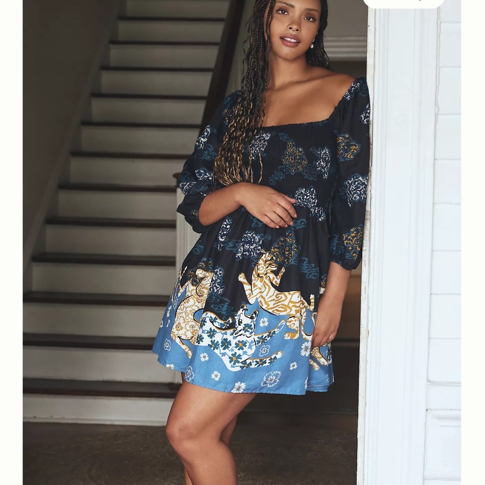 Anthropologie Smocked Mini Dress NWT